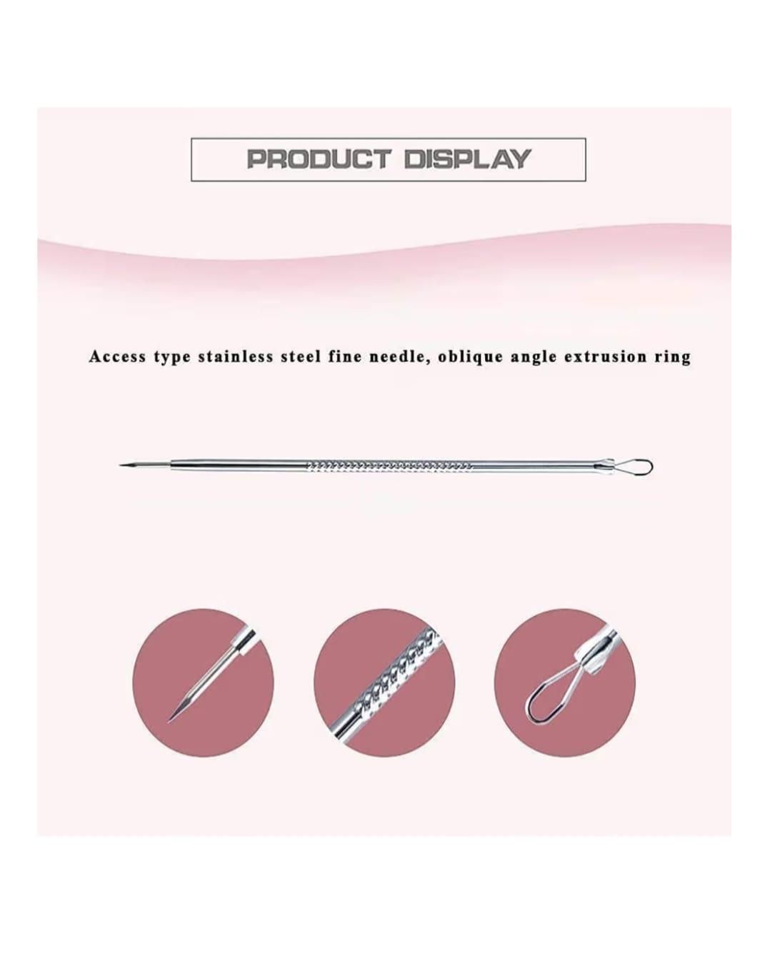4pcs Set of Tools Spot Extractor Pore Cleansing Needle Hook Kit
